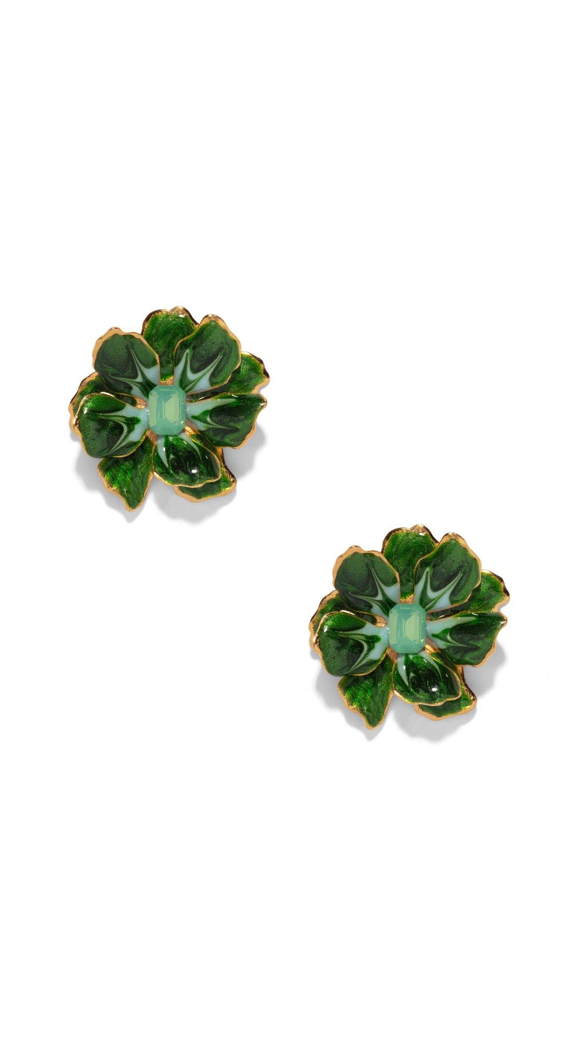 The Pink Reef Small Spruce Green Jewel Box Earrings