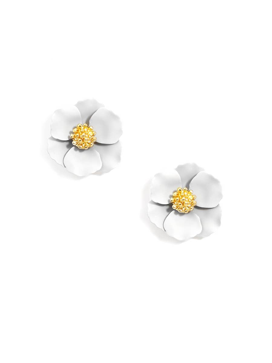 Mini Garden Party Earring in White