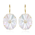 Marigold Earrings in Mother of Pearl & Topaz