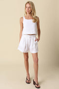 Laurie Linen Tailored Shorts in White