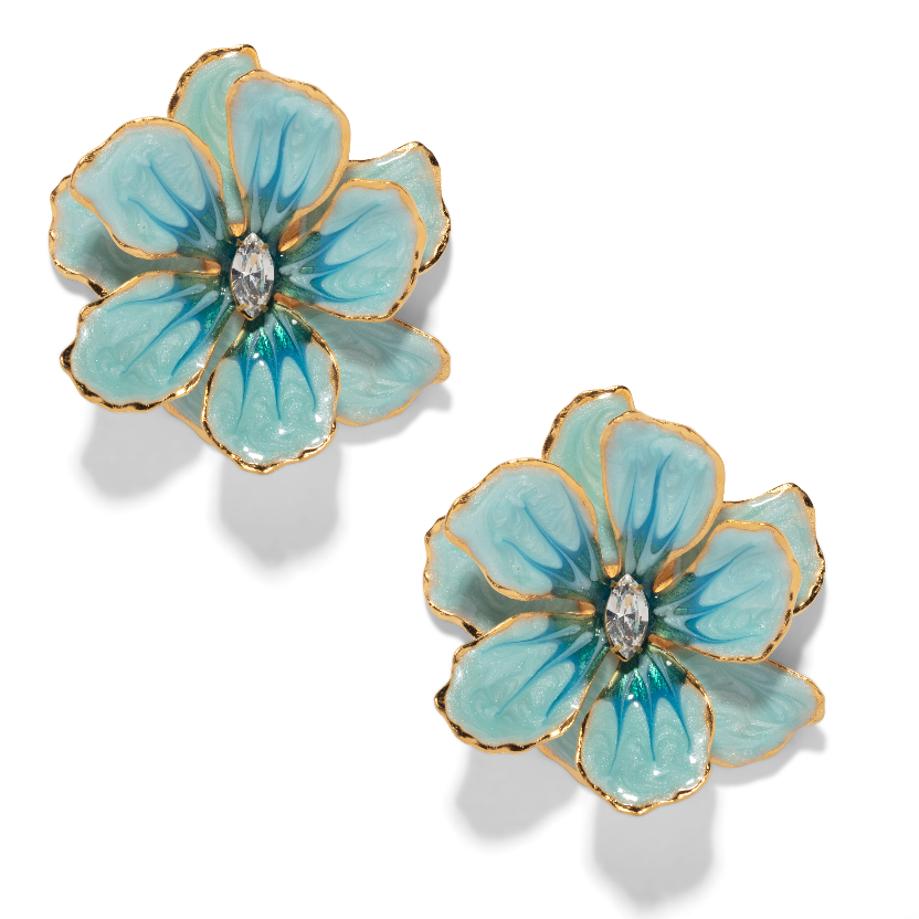 The Pink Reef Large Sea Blue Jewel Box Earrings