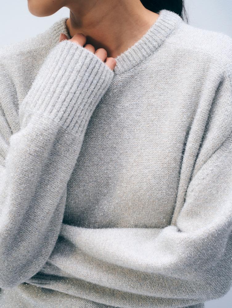 MERINO METALLIC EASY CREWNECK