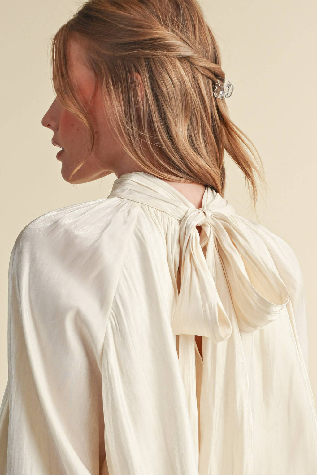 Georgie Tie Top in Cream