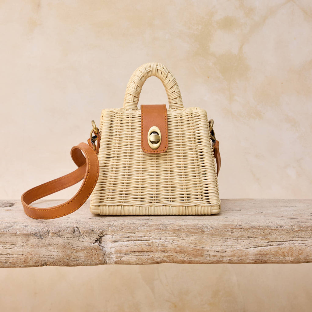 Main Street Ivory Rattan Handbag