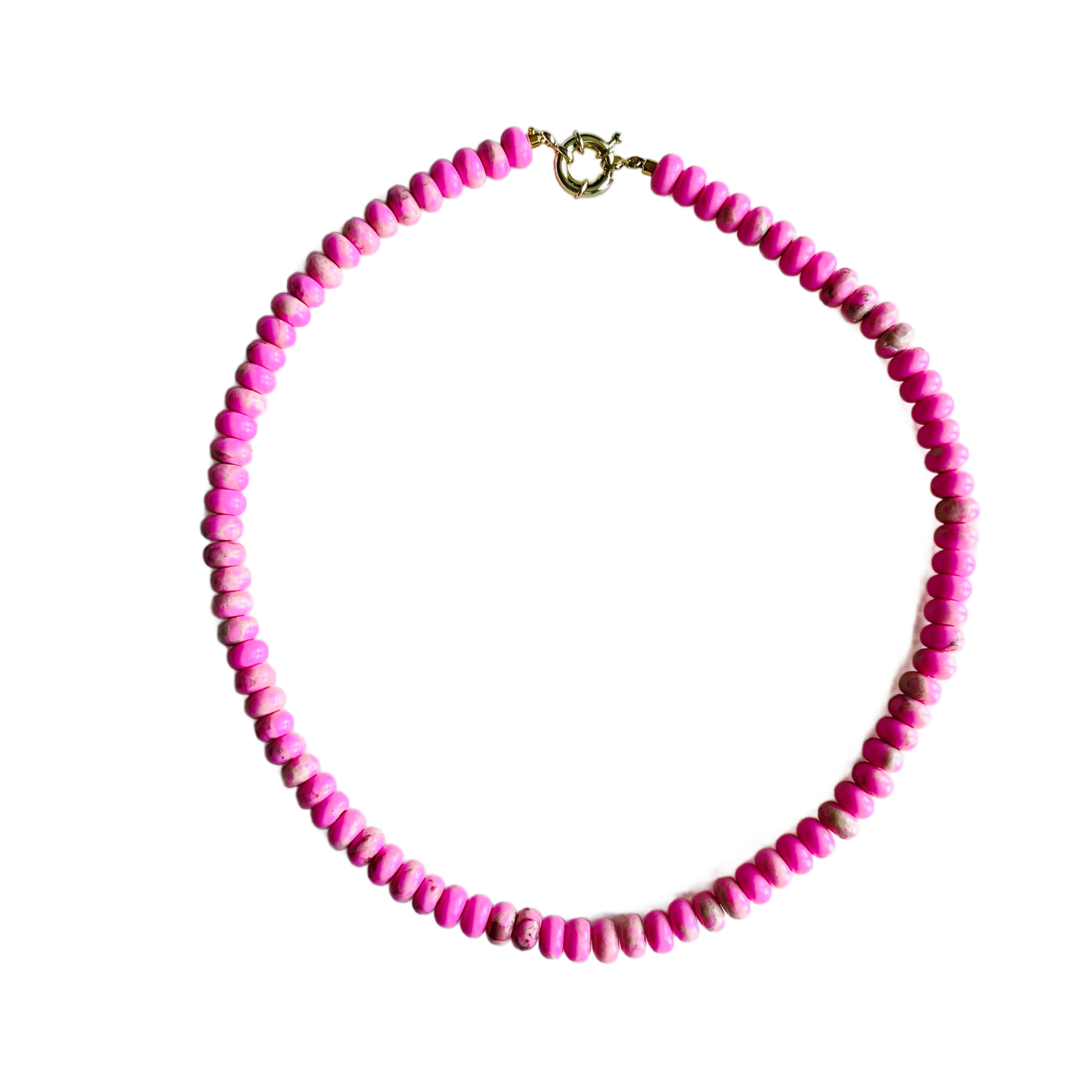 Pink Jasper Candy Stone Necklace