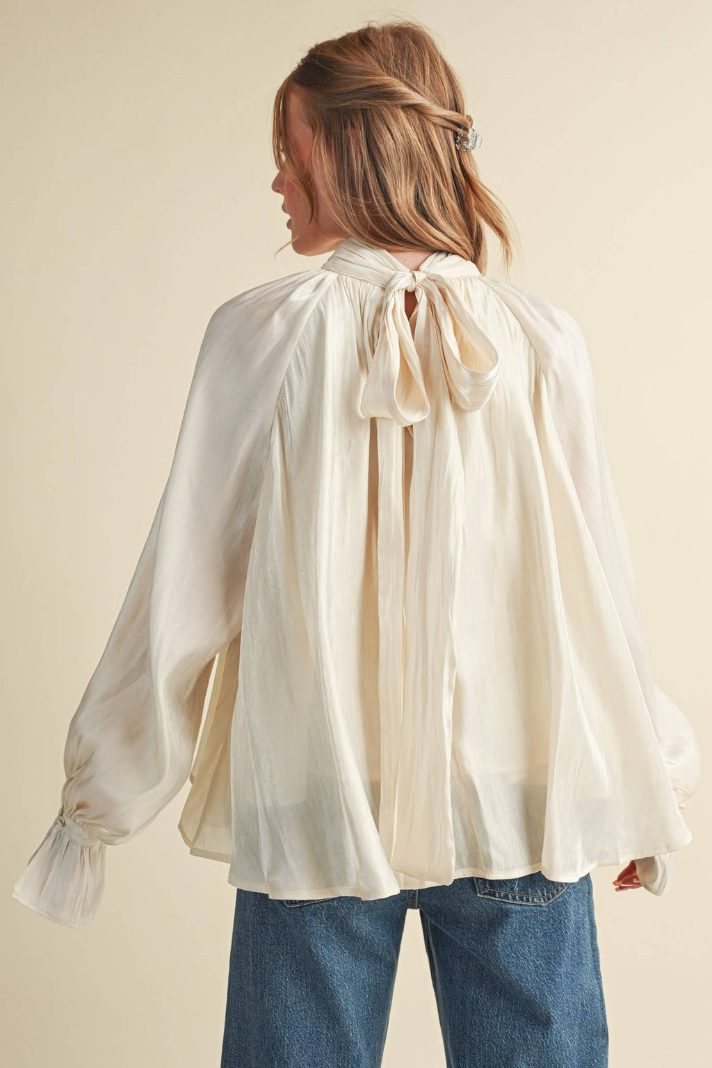 Georgie Tie Top in Cream