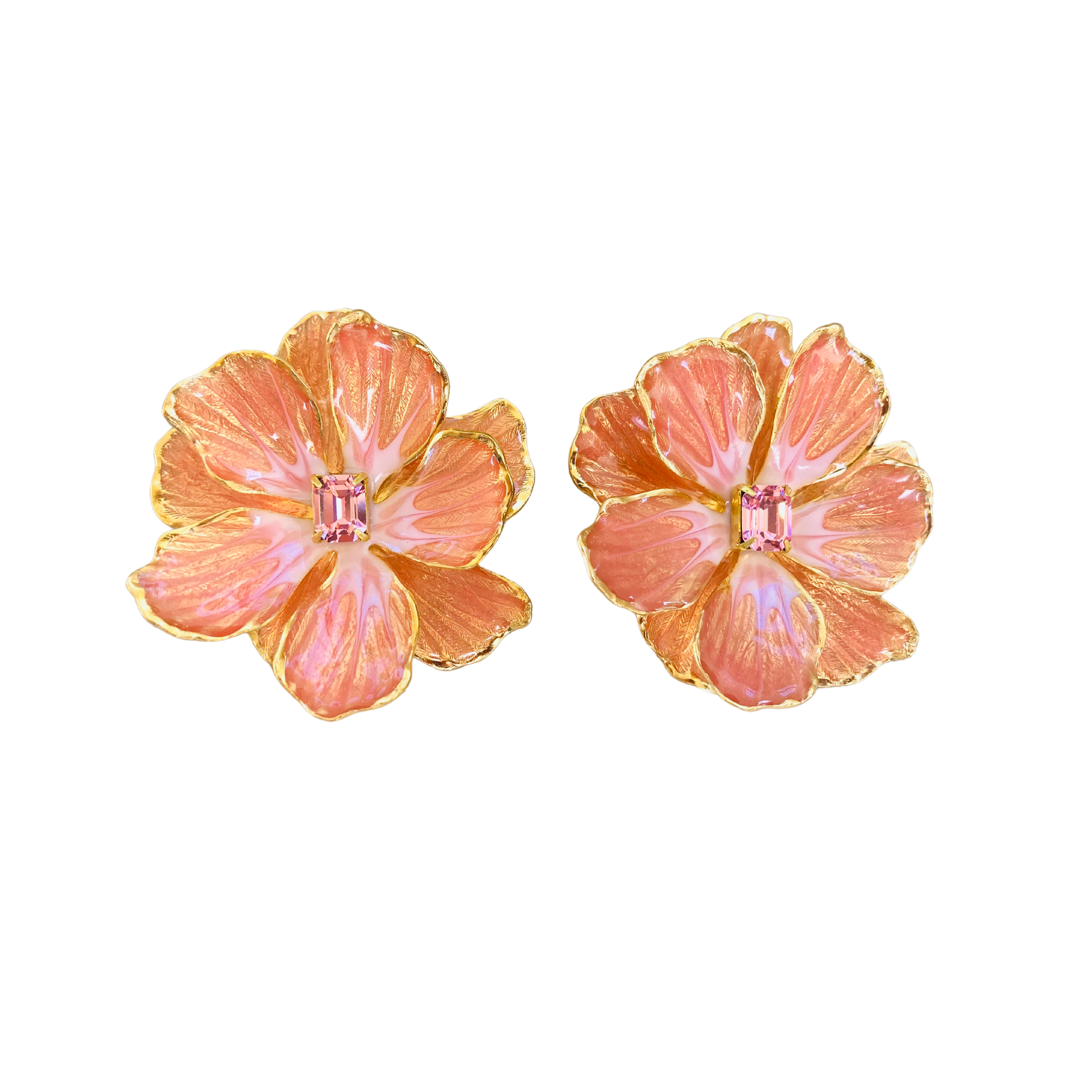 The Pink Reef Large Pink Coral Jewel Box Earrings