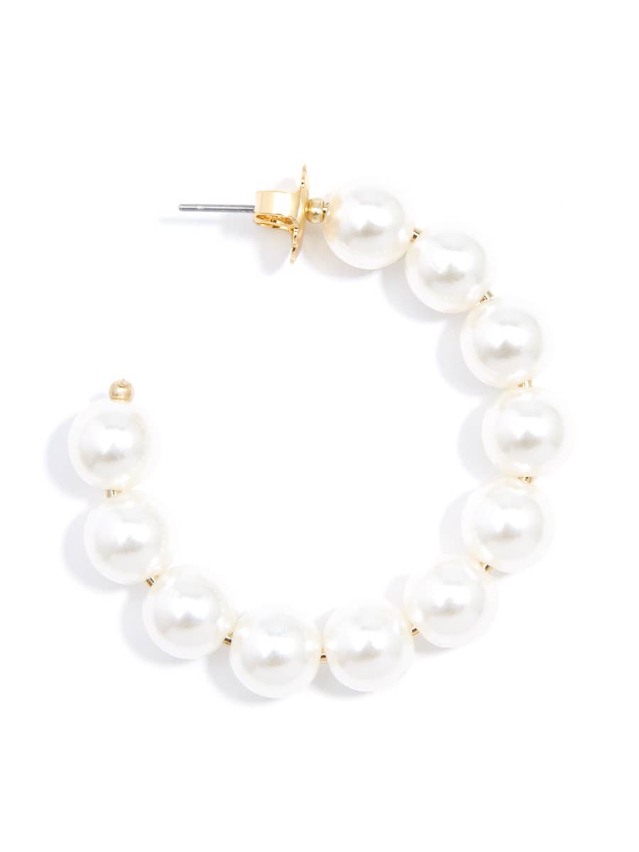 Sadie Mini Pearl Hoop Earrings