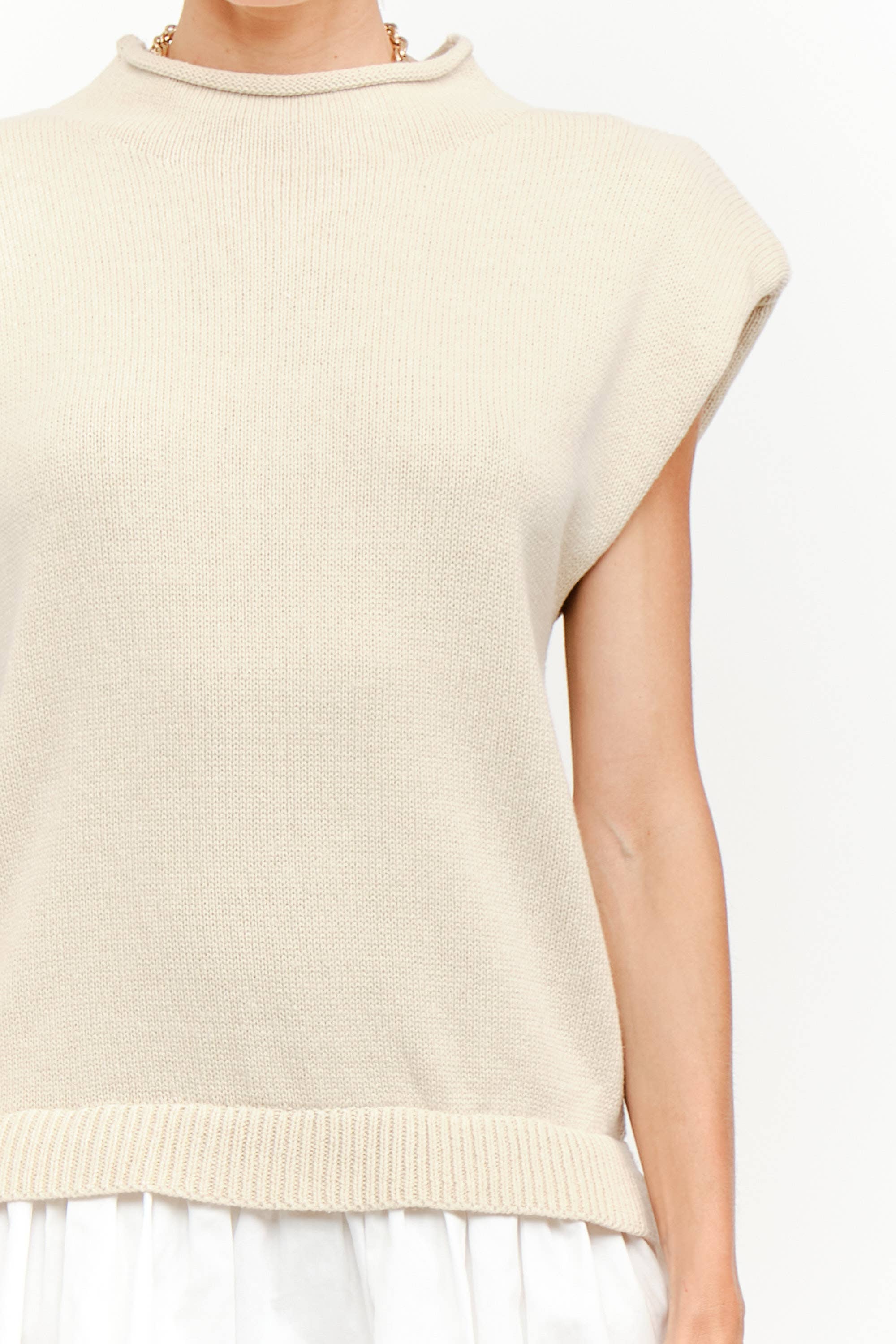 Eleanor Dress in Natural & White
