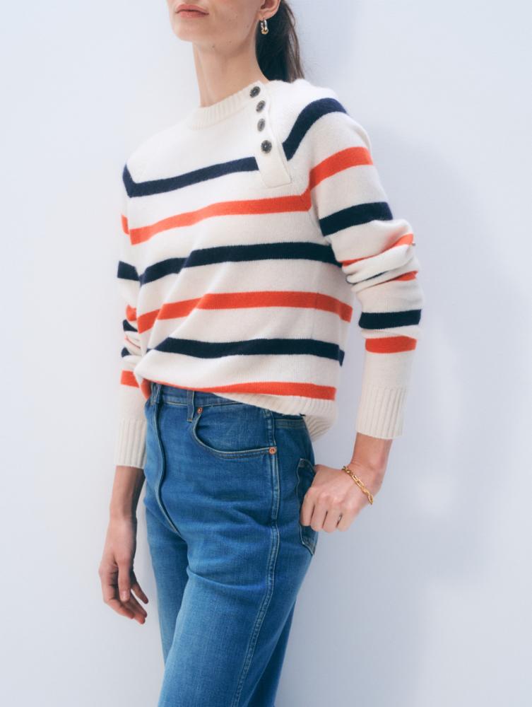 SOFT WHITE / POPPY RED / DEEP NAVY