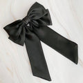 Satin Bow Hair Clip in Black