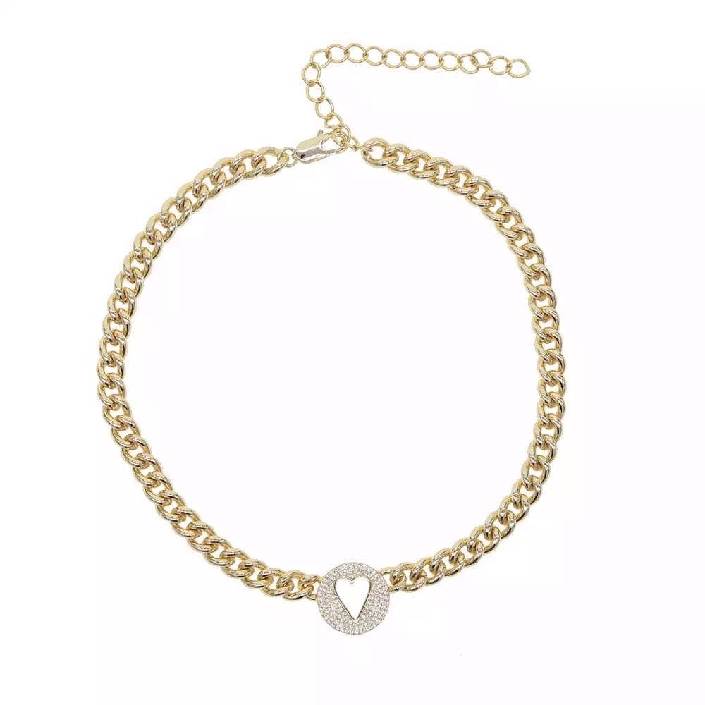 Heart Pave Necklace