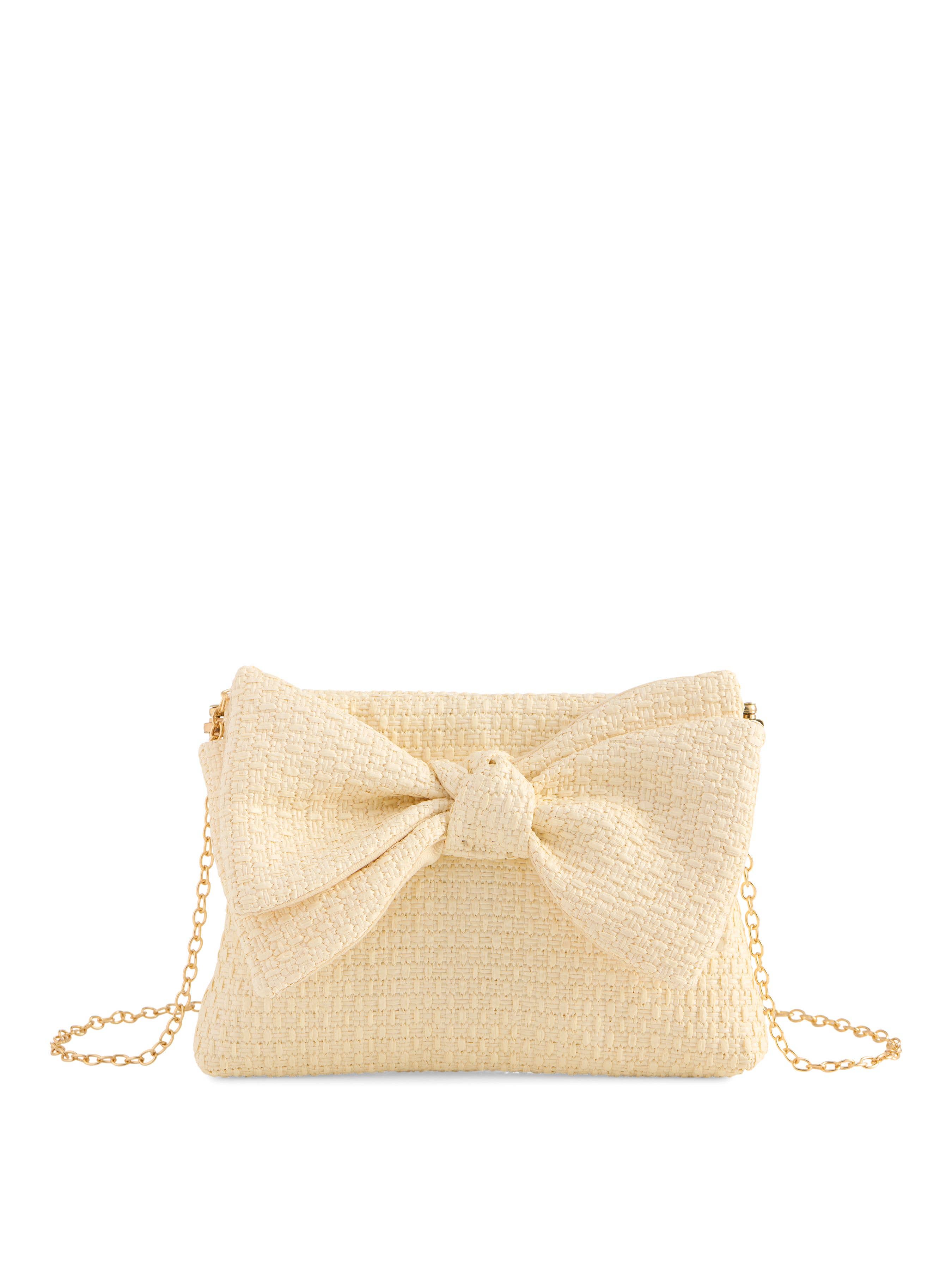 Courtney Bow Clutch in Ivory