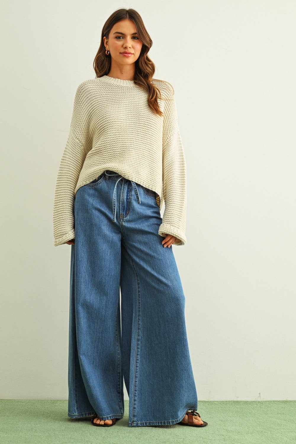 Betty Cotton Sweater in Ivory