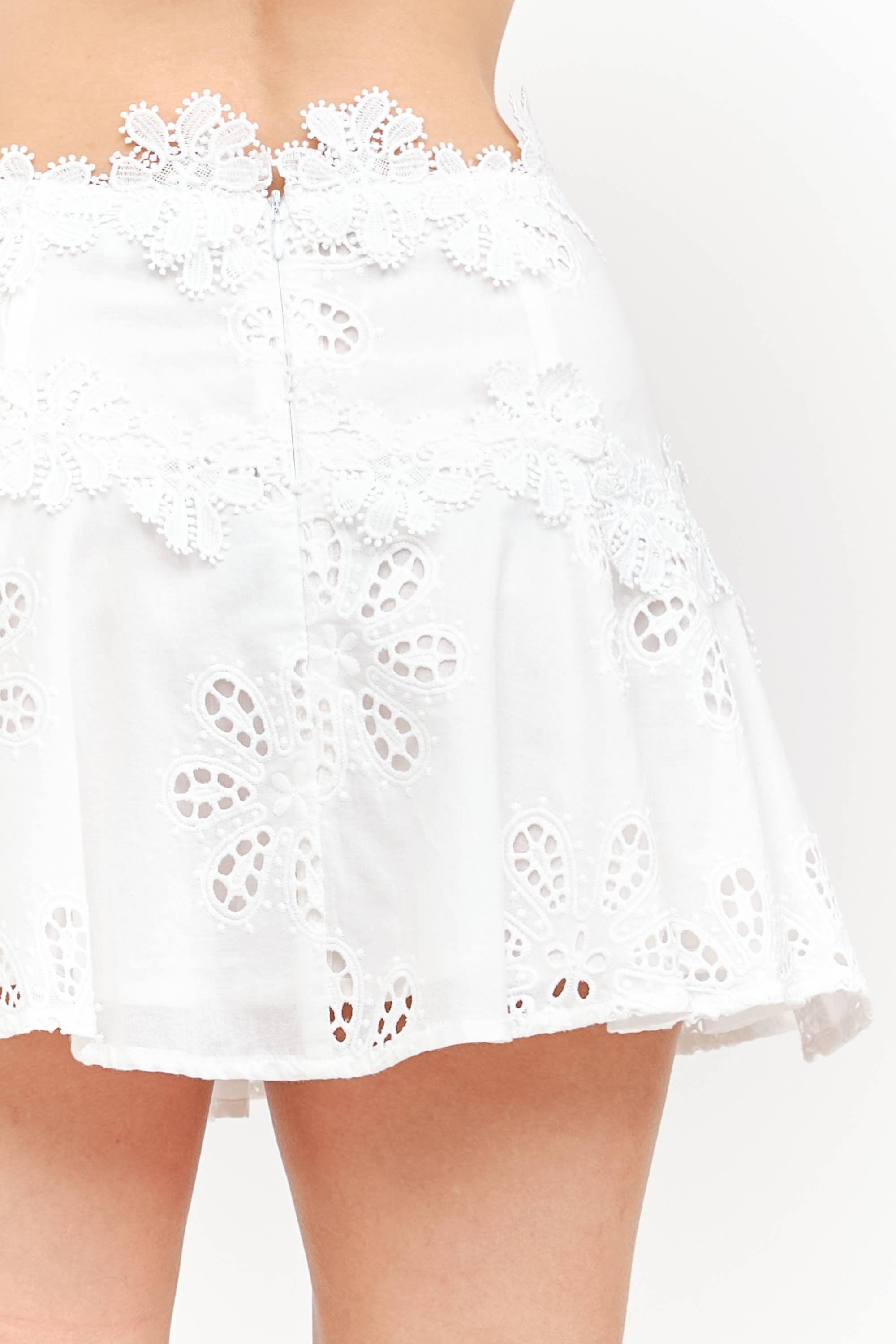Anna White Floral Skirt