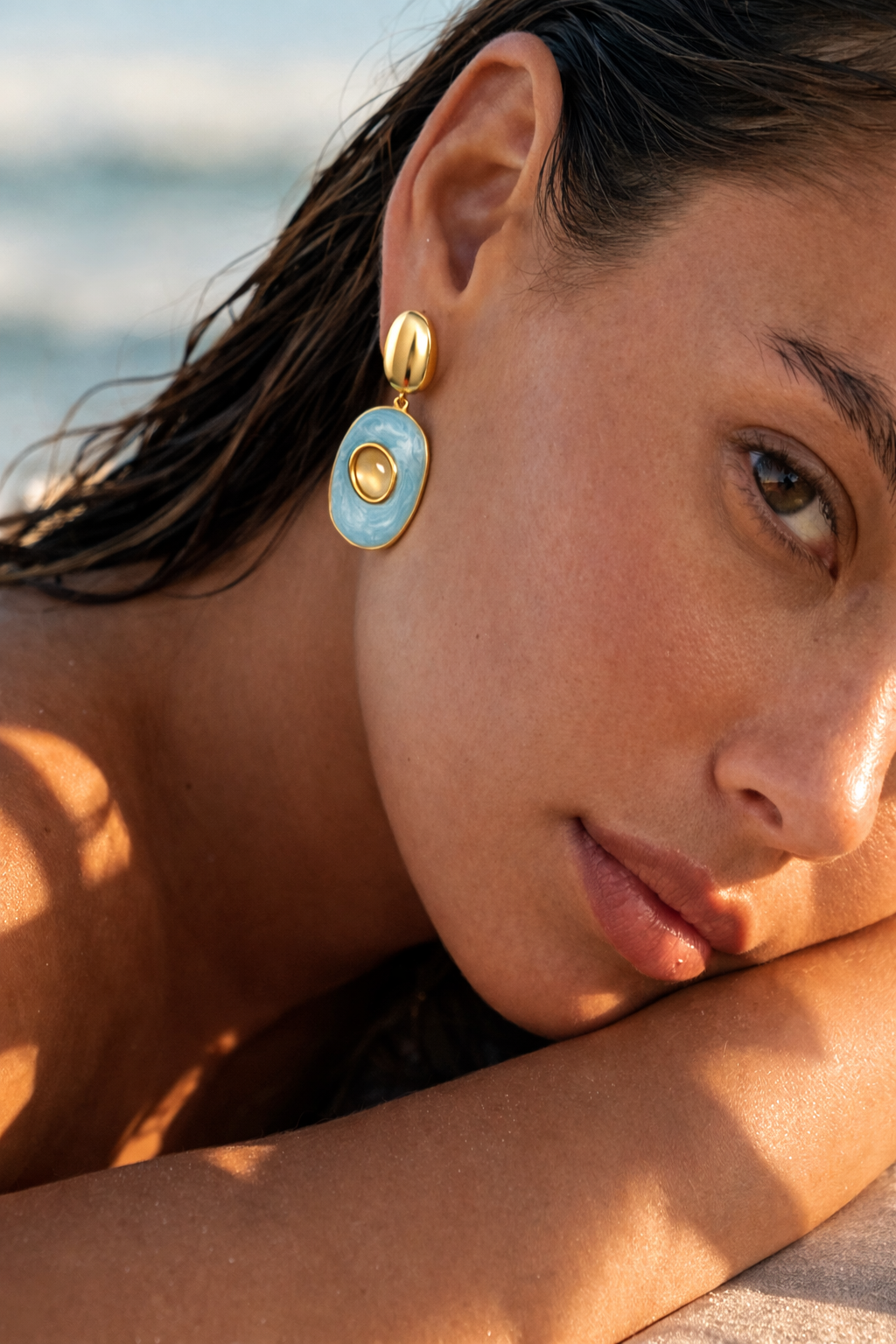 Becks Light Blue Drop Earring