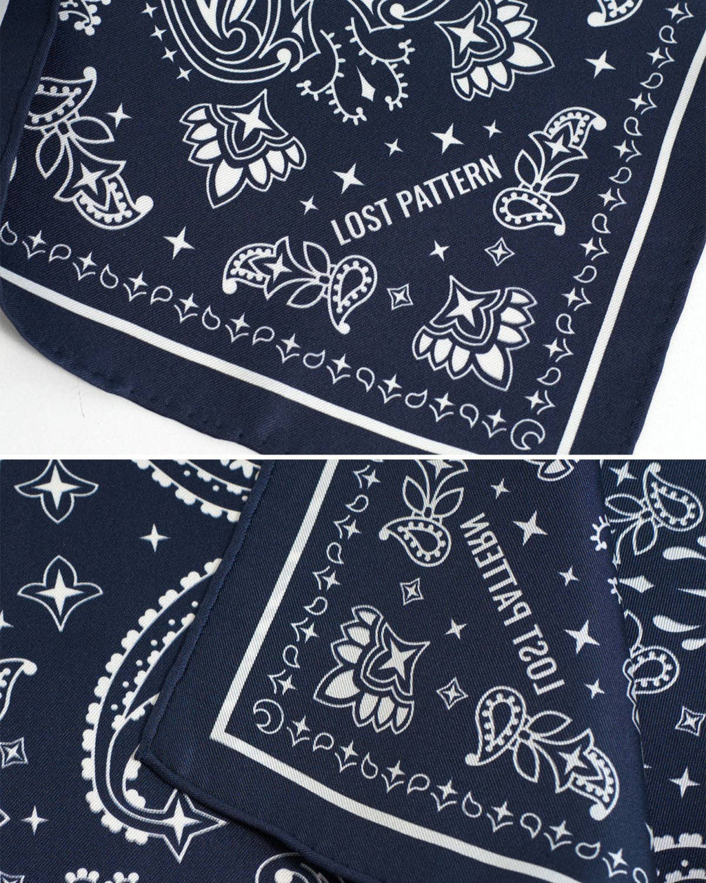 Silk Bandana Scarf in Navy Blue