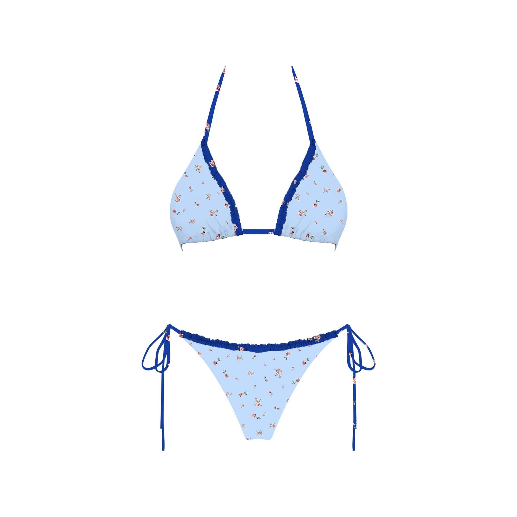 Sunny Days Blue Floral Bikini Set