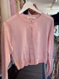 White + Warren Linen Blend Cardigan in Porcelain Pink