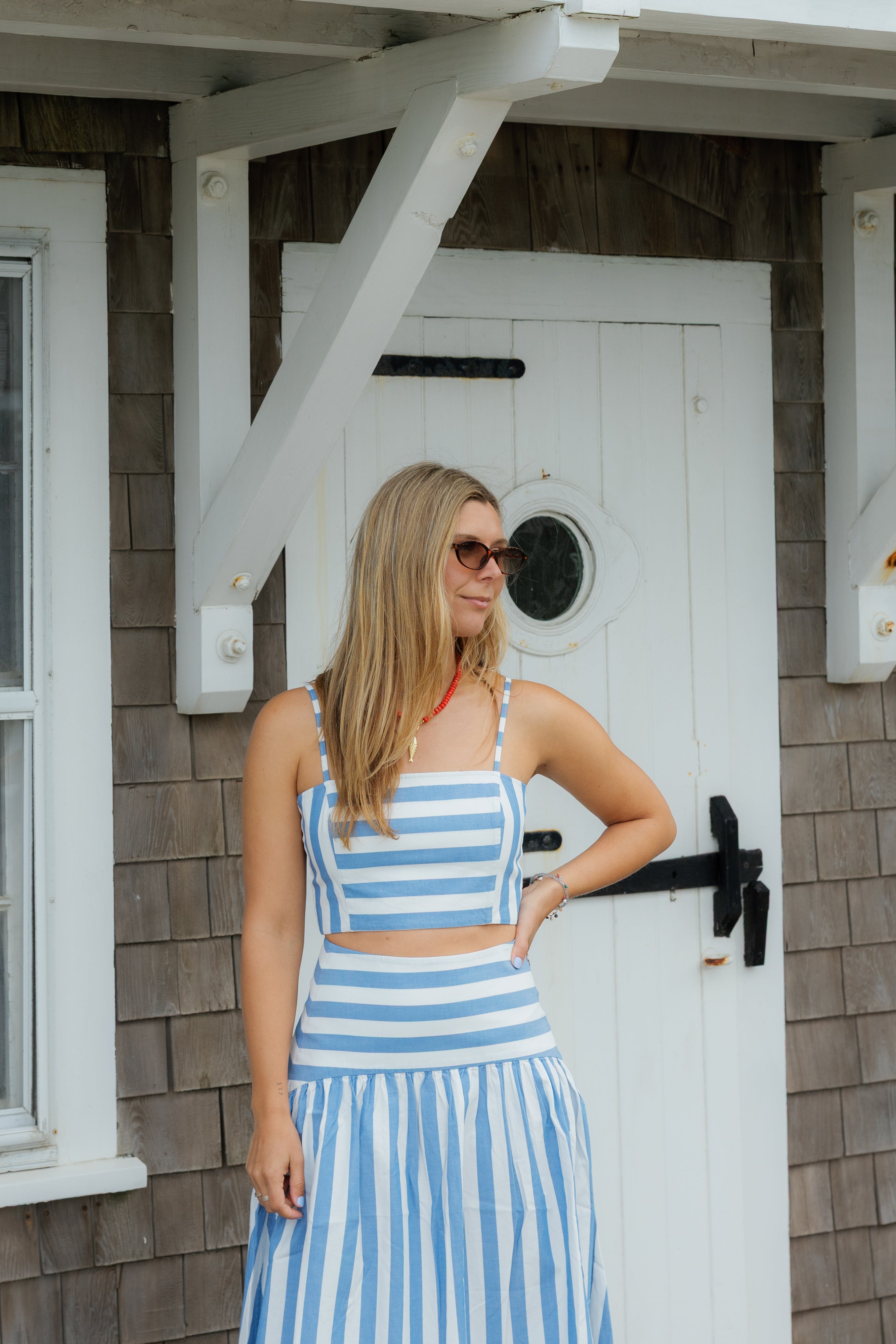 Hunter Bell Pepper Top in Sailing Stripe