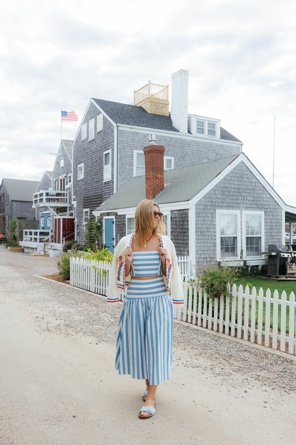 Hunter Bell Pepper Top in Sailing Stripe