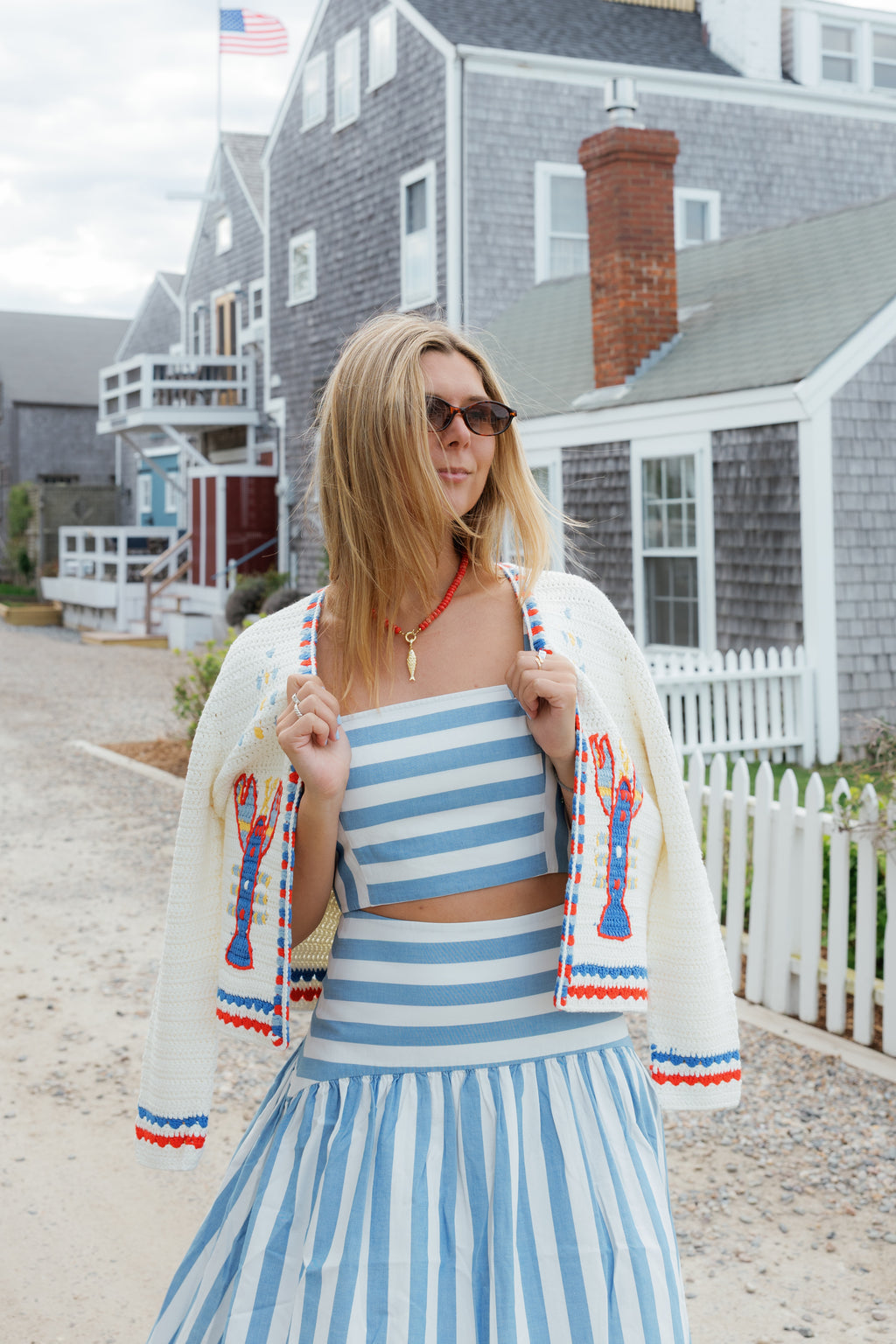 Hunter Bell Pepper Top in Sailing Stripe