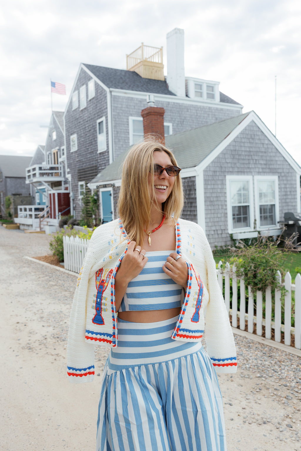 Hunter Bell Callen Cardigan in Lobster Multi