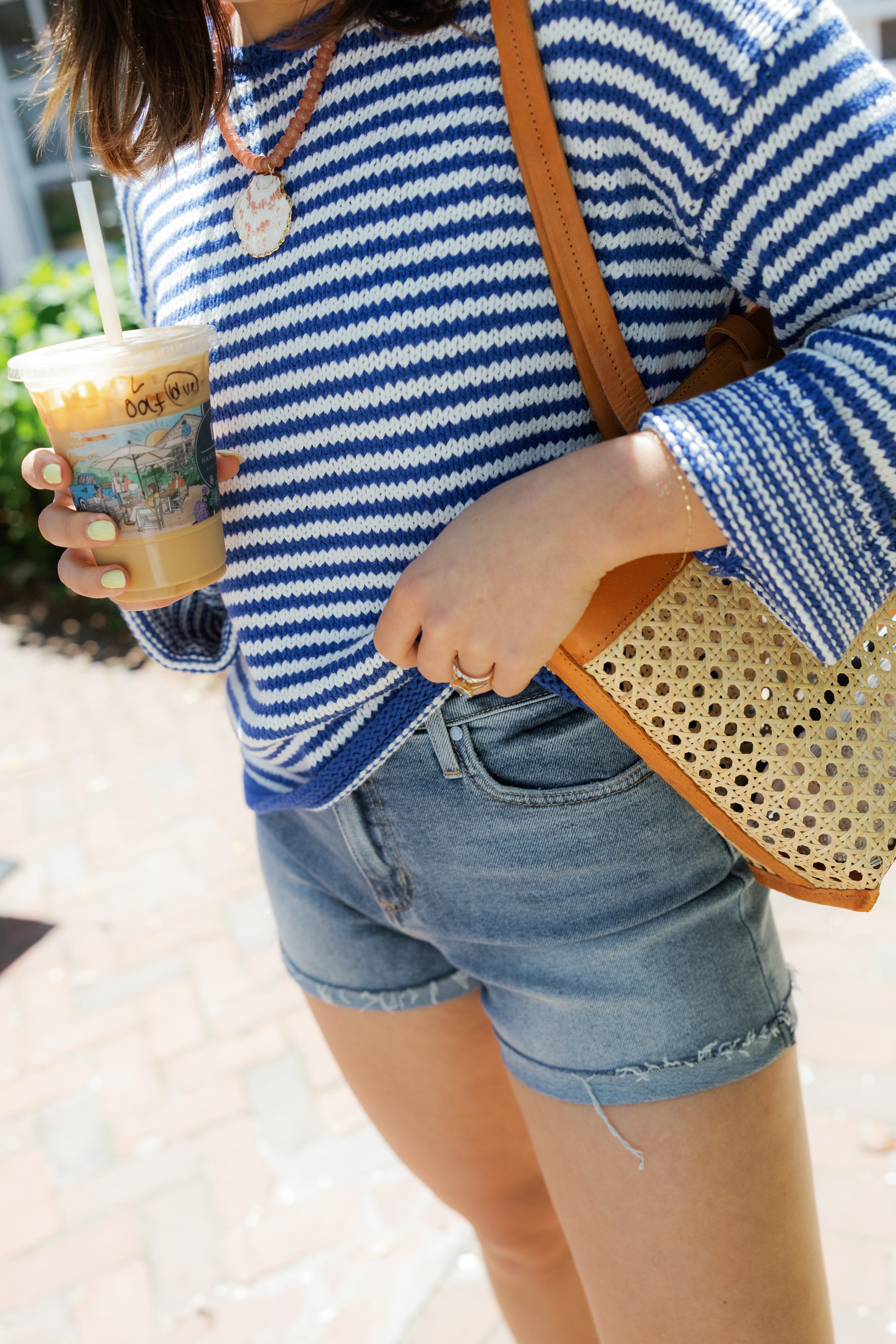 Sconset Sweater in Blue and White Stripe