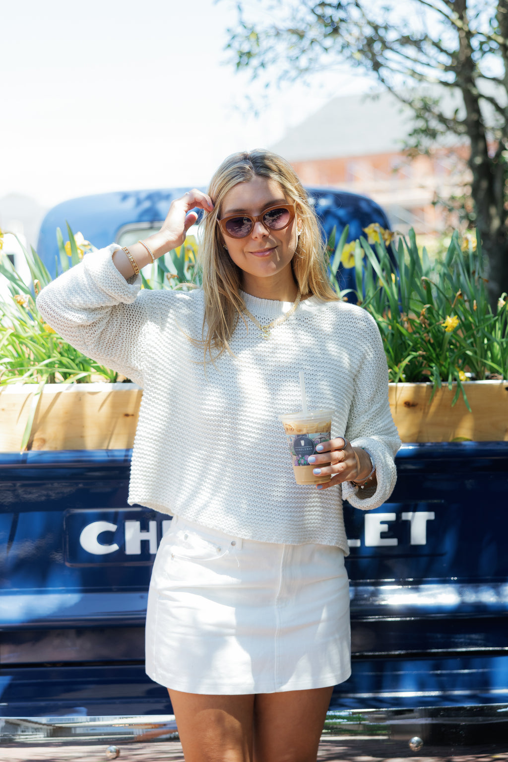 Betty Cotton Sweater in Ivory