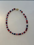 Red, White & Blue Jasper Candy Stone Necklace