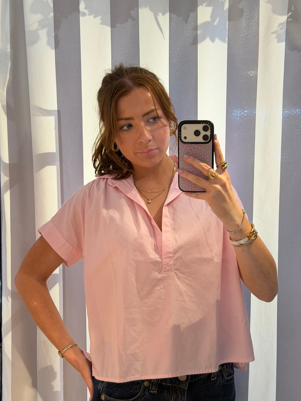 Cali Dreaming Motley Top in Shell Pink
