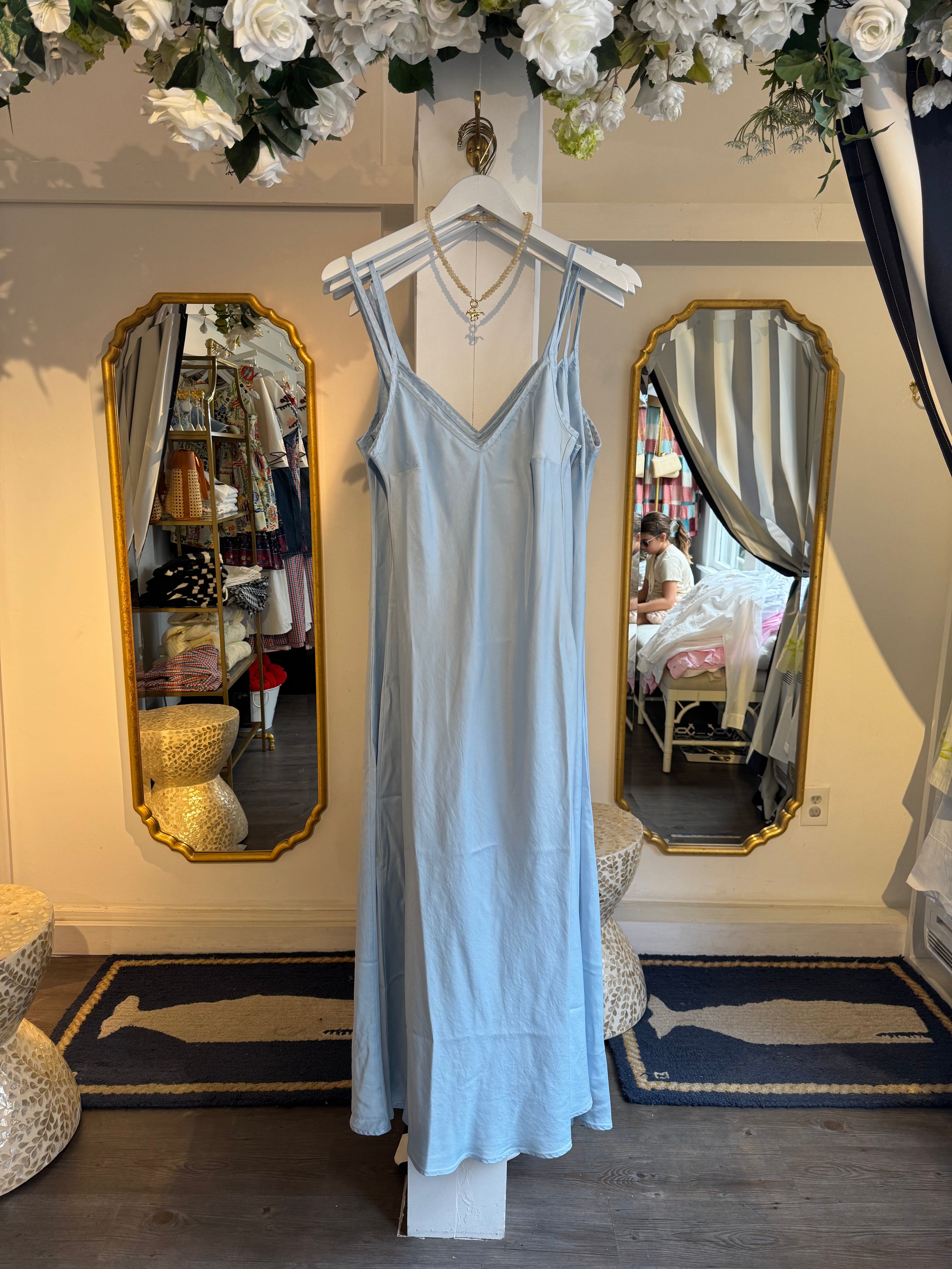 Cali Dreaming Jones Slip Dress in Sky Blue