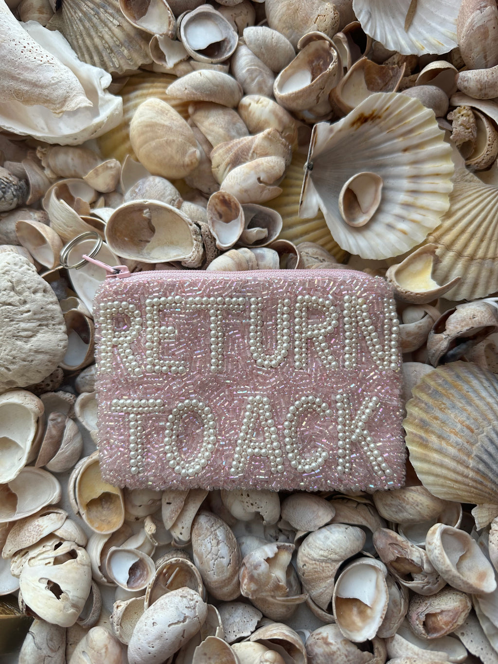 Return To ACK Coin Purse in Light Pink and Pearl