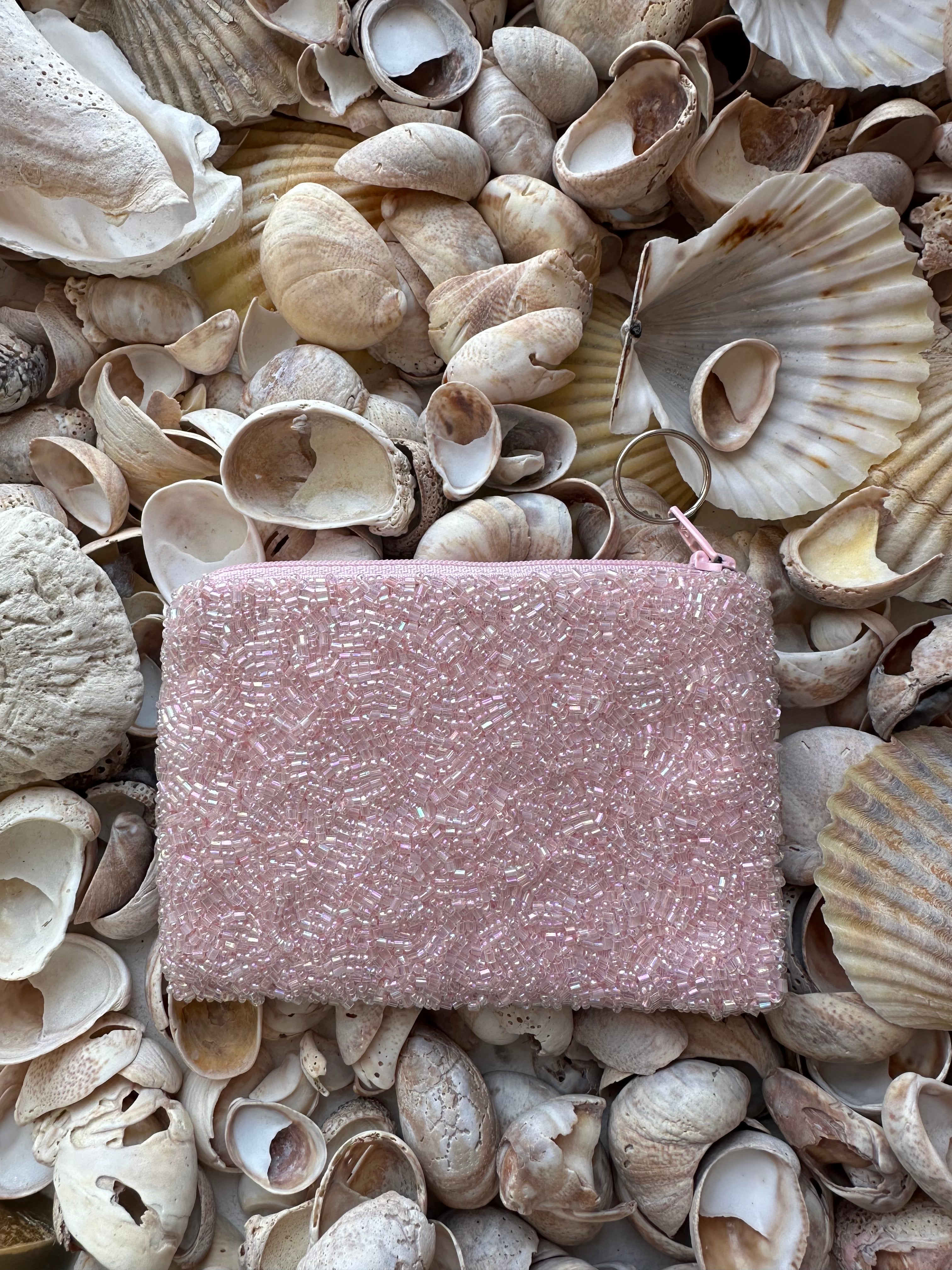 Return To ACK Coin Purse in Light Pink and Pearl