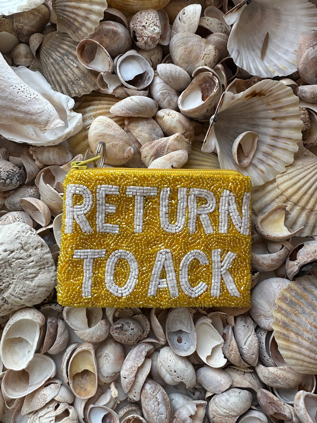 Return To ACK Coin Purse in Yellow and White