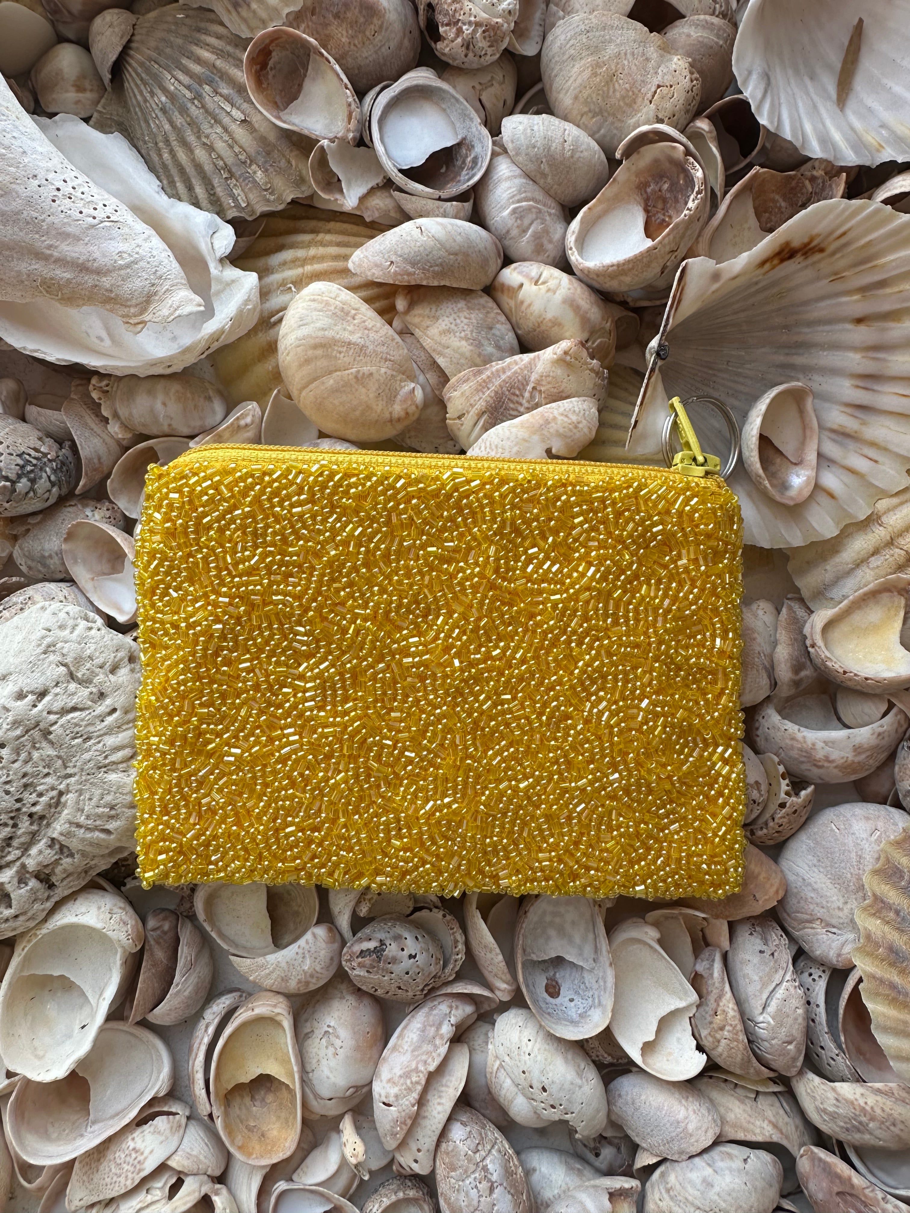 Return To ACK Coin Purse in Yellow and White
