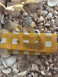 Yellow Gingham Island Beaded Clutch