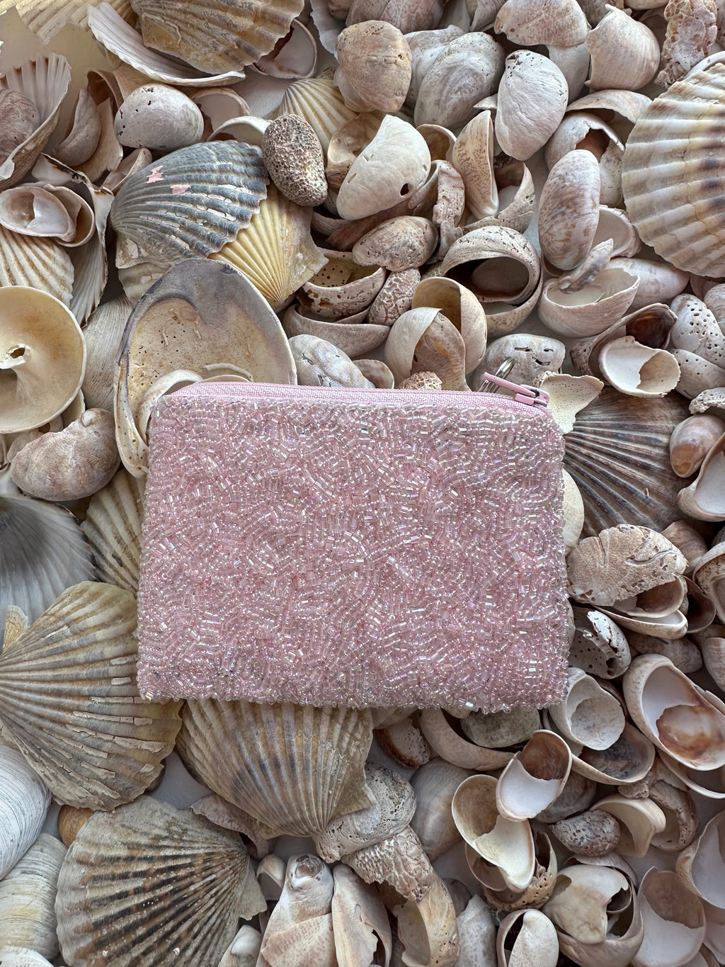 Salty Beach Coin Purse in Light Pink and Peal