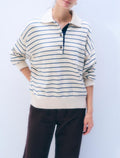 IVORY / NAVY STRIPE