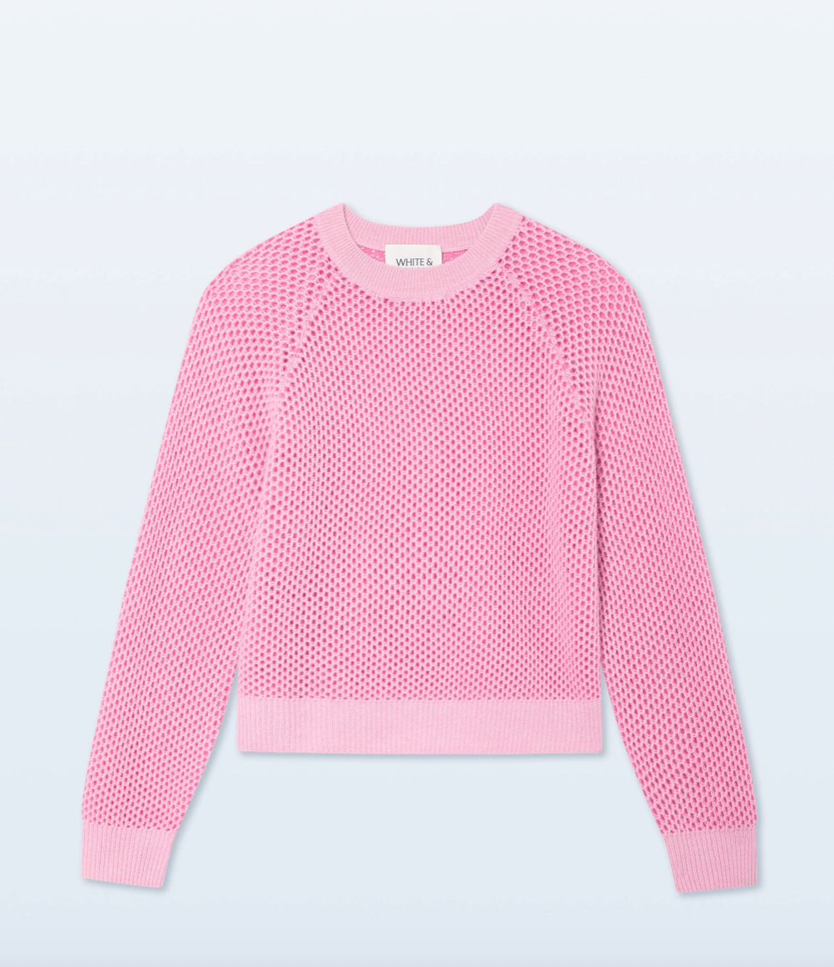White + Warren Cashmere Mesh Sweatshirt in Pink Buds