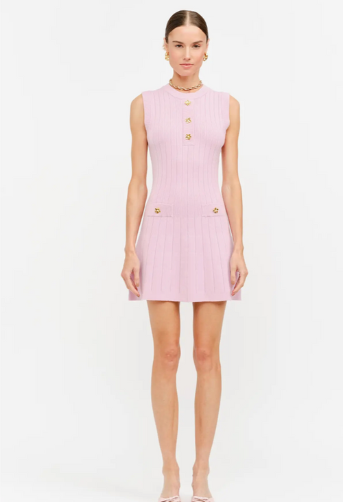 Beatrice Knit Dress in Light Pink