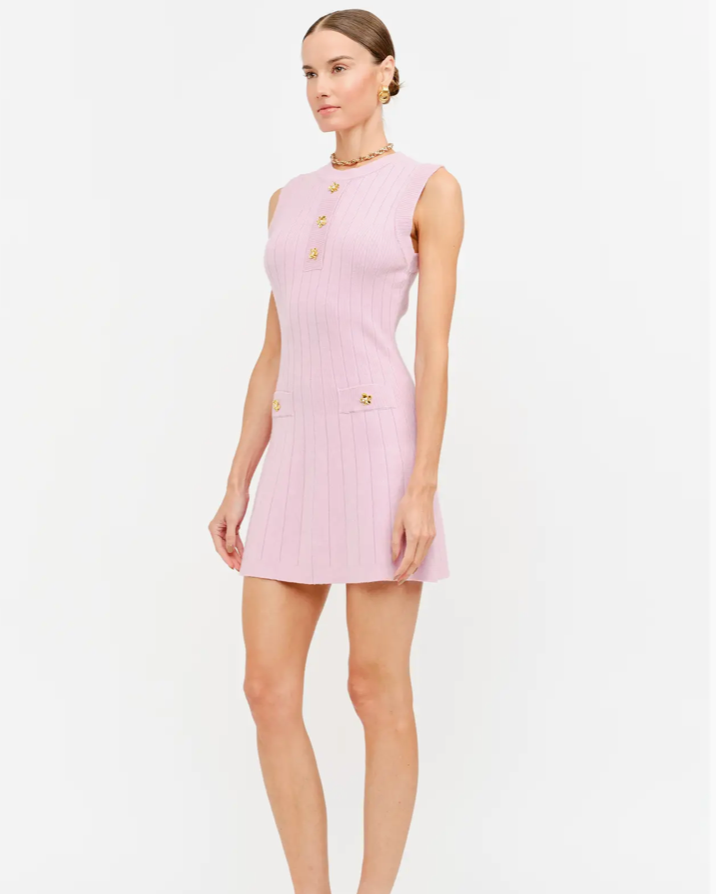 Beatrice Knit Dress in Light Pink