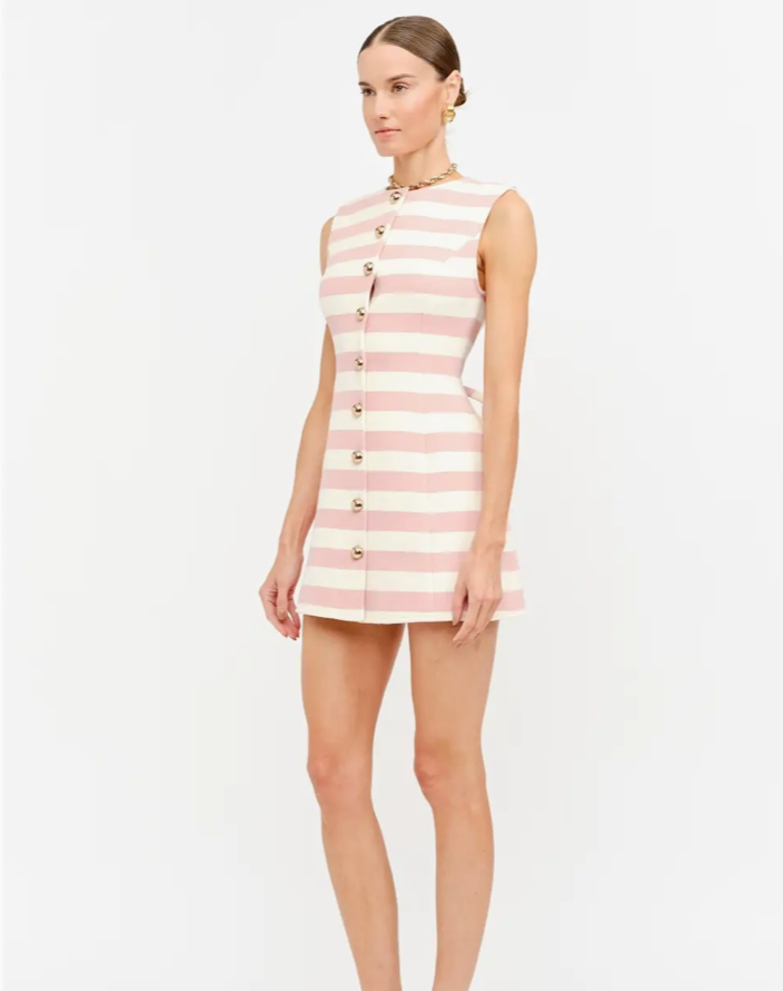 Ann Dress Pink and White Striped