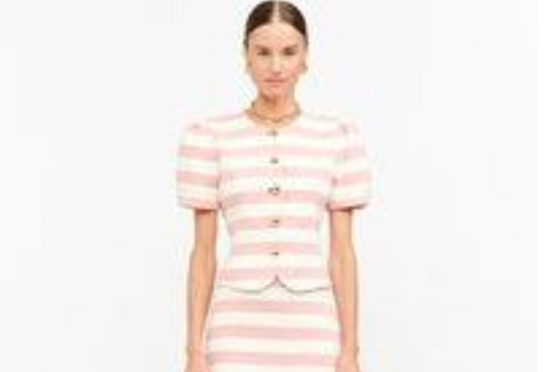 Ann Top in Pink and White Stripe