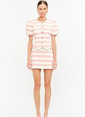 Ann Skirt in Pink and White Stripe