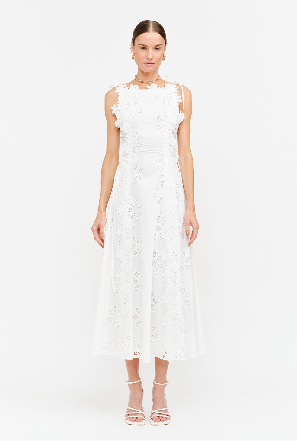 Meme Dress in White Eyelet