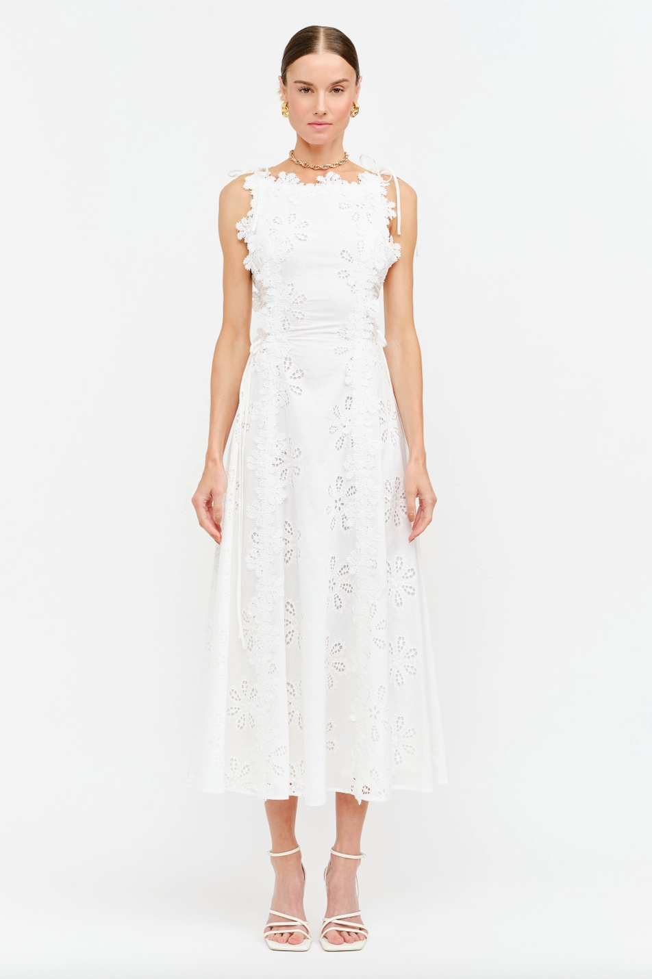 Meme Dress in White Eyelet