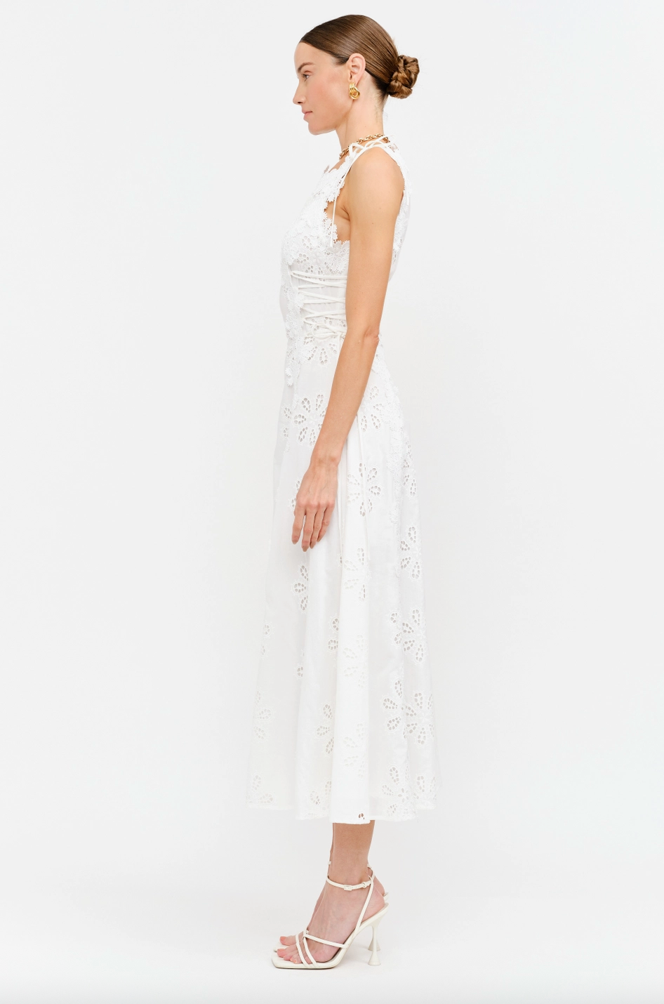 Meme Dress in White Eyelet