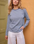 Bobbie Long Sleeve Tee in Blue Stripe