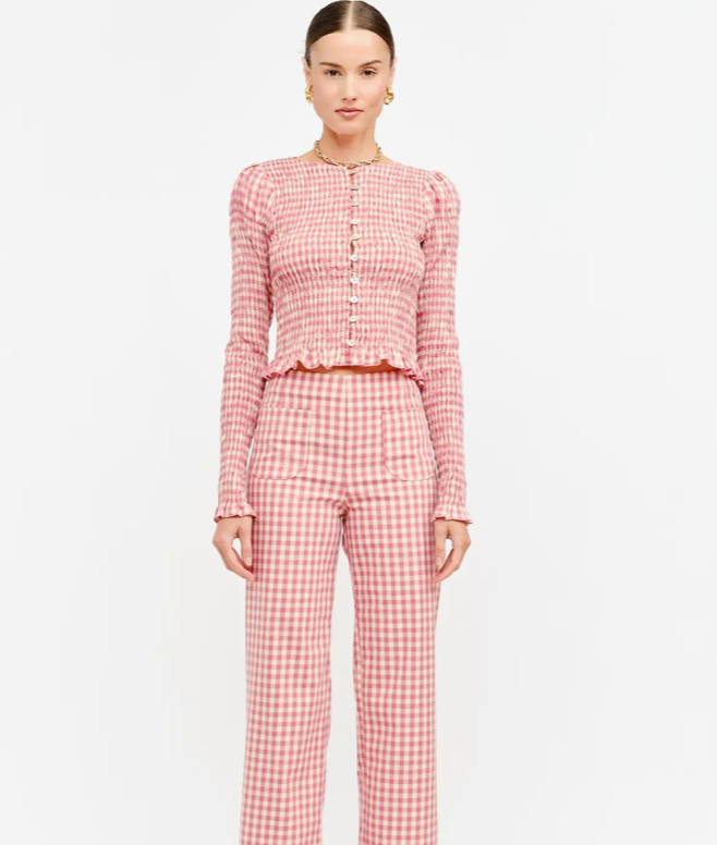 Gracie Gingham Top in Pink